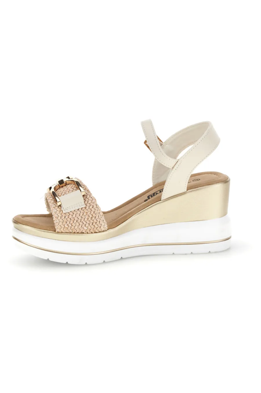 Sandali Beige con zeppa e fibbia decorativa E430-ENERGY Online
