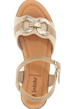 Sandali beige con zeppa e morsetto 06 FK-INBLU Clearance