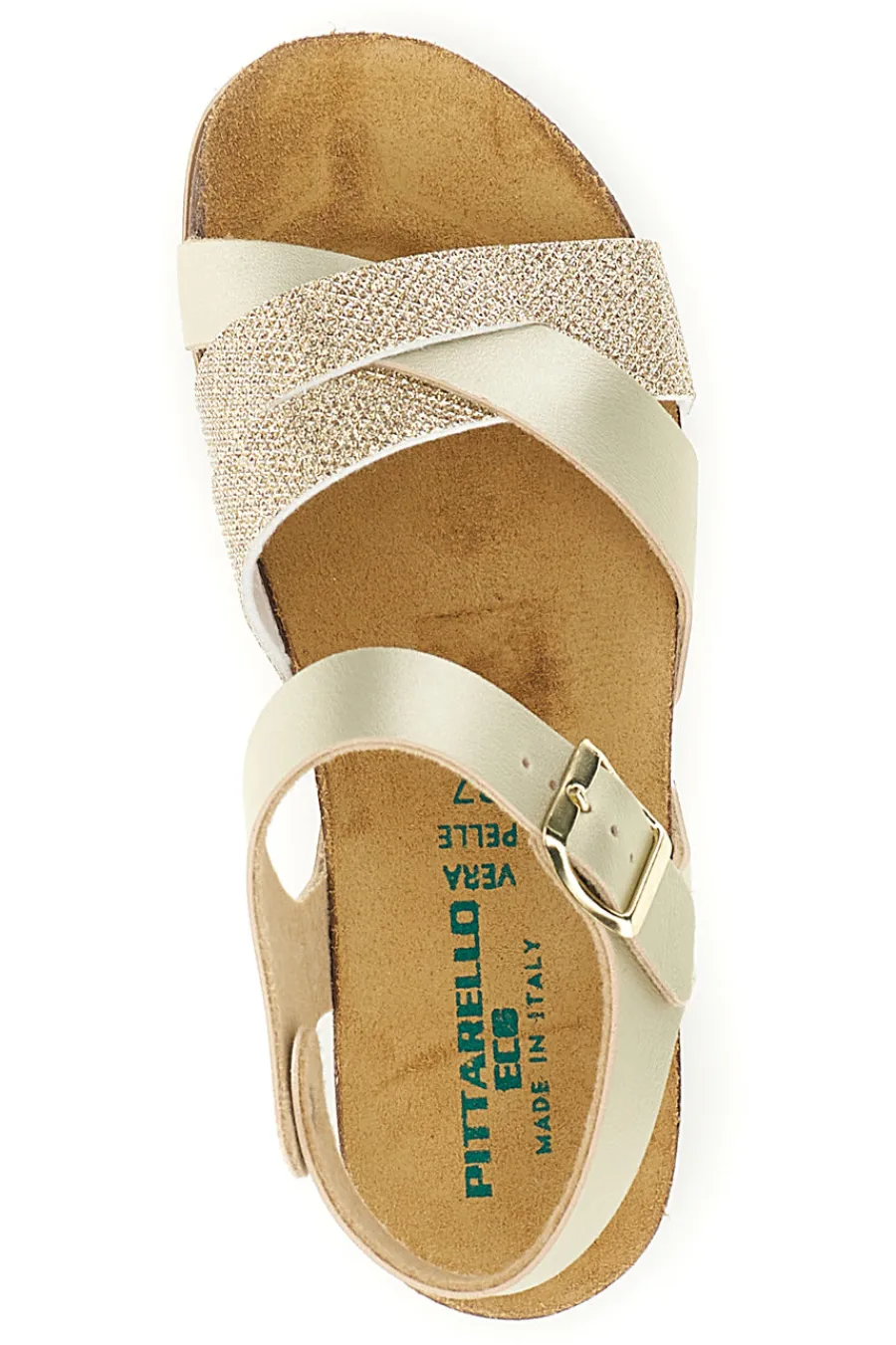 Sandali beige e oro con sottopiede in pelle 293A940SR-PITTARELLO ECO Online