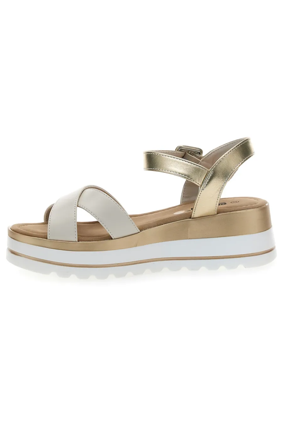 Sandali Beige e Platino Con Platform di 5,5 Cm 492-ENERGY Clearance