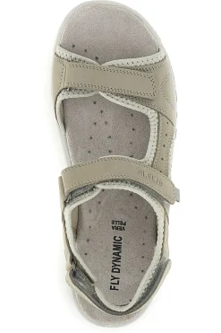 Sandali beige in vera pelle con strappi in velcro FD54-FLY DINAMIC Discount
