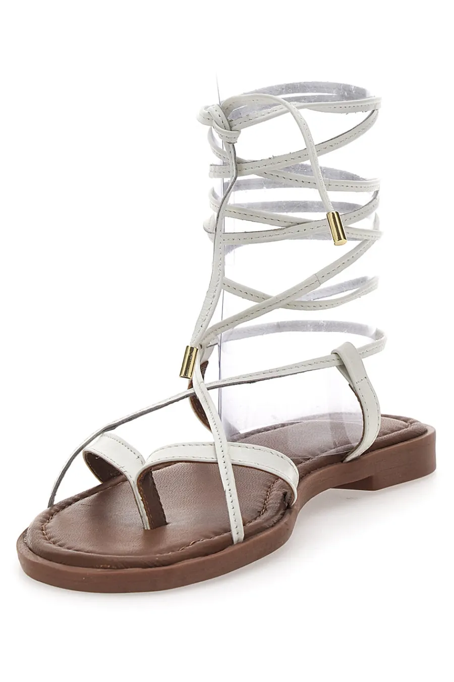Sandali bianchi alla schiava in pelle TIMA670-PITTARELLO SUN Outlet