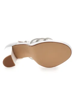 Sandali Bianchi Aperti Con Tacco E Cinturino P557-FIRST LADY Best