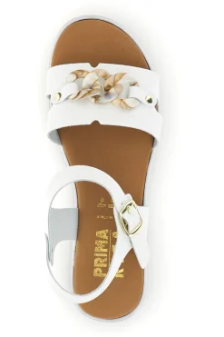 Sandali bianchi con catena decorativa P335-PRIMA RIGA