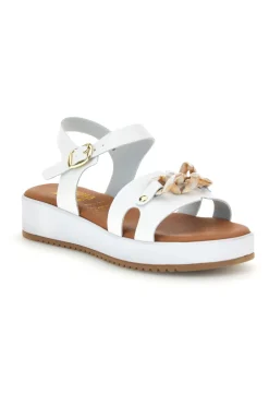 Sandali bianchi con catena decorativa P335-PRIMA RIGA