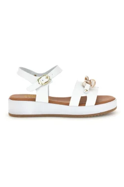 Sandali bianchi con catena decorativa P335-PRIMA RIGA