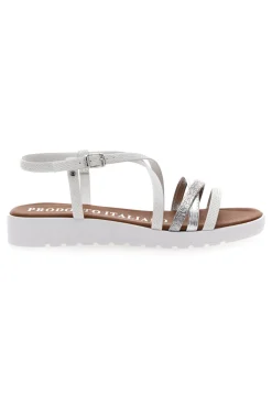 Sandali Bianchi con Cinturino 8103-MIO TEMPO Outlet