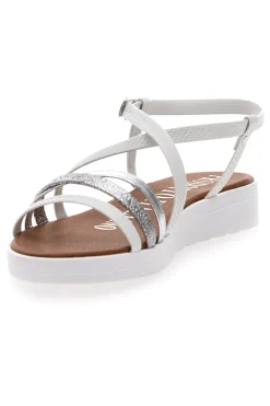 Sandali Bianchi con Cinturino 8103-MIO TEMPO Outlet