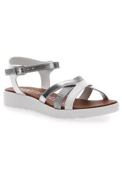 Sandali Bianchi con Cinturino Made in Italy 8140-MIO TEMPO Discount