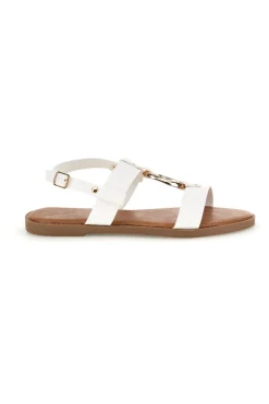 Sandali bianchi con decoro circolare frontale PREA3712-MON DIEU Best