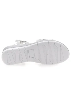 Sandali Bianchi con Dettagli Argento e Platform 2433-MIO TEMPO New