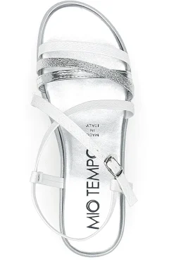 Sandali Bianchi con Dettagli Argento e Platform 2433-MIO TEMPO New