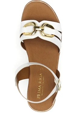 Sandali Bianchi Con Dettagli Oro 247402-PRIMA RIGA Discount