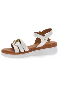 Sandali Bianchi Con Dettagli Oro 247402-PRIMA RIGA Discount