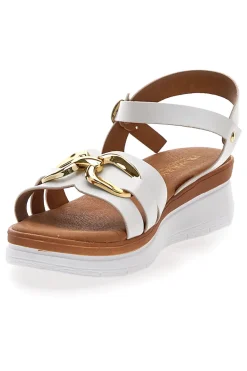 Sandali Bianchi Con Dettagli Oro 247402-PRIMA RIGA Discount
