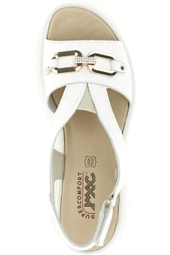 Sandali bianchi con fascia incrociata e morsetto 107930140501-IMAC Online