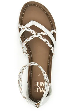 Sandali bianchi con intrecci effetto corda Me & Me 1668-ME u0026 ME Clearance