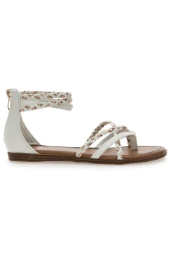 Sandali bianchi con intrecci effetto corda Me & Me 1668-ME u0026 ME Clearance