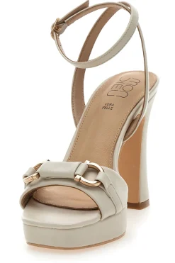 Sandali Bianchi con Plateau e Tacco Alto e Dettaglio Dorato B075Q82-MON DIEU Best