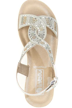 Sandali bianchi con strass comfort 43BV-INBLU Outlet