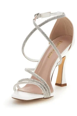 Sandali bianchi con strass P692-FIRST LADY Discount