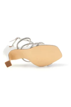 Sandali bianchi con strass P692-FIRST LADY Discount