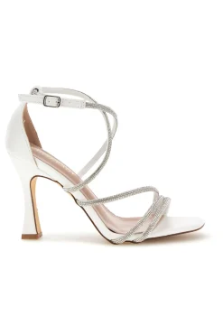 Sandali bianchi con strass P692-FIRST LADY Discount