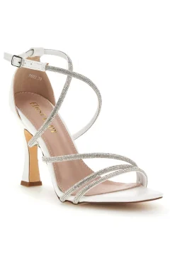 Sandali bianchi con strass P692-FIRST LADY Discount
