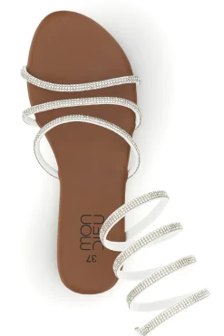 Sandali bianchi con strass PRE9300-MON DIEU Best