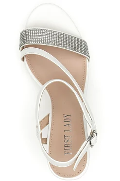 Sandali Bianchi con Tacco Alto e Fascia con Glitter P542-FIRST LADY Sale