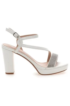 Sandali Bianchi con Tacco Alto e Fascia con Glitter P542-FIRST LADY Sale
