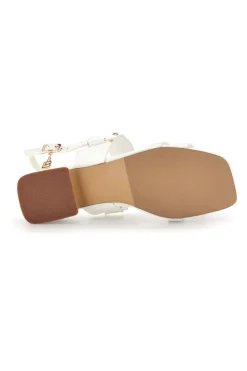 Sandali bianchi con tacco basso e cinturino 9725-LAURA BIAGIOTTI Clearance