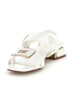 Sandali bianchi con tacco basso e cinturino 9725-LAURA BIAGIOTTI Clearance