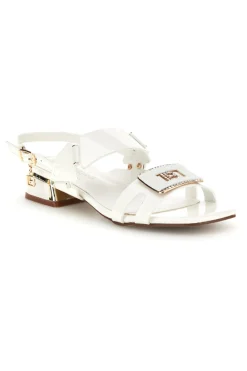Sandali bianchi con tacco basso e cinturino 9725-LAURA BIAGIOTTI Clearance