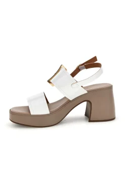 Sandali Bianchi con tacco e fibbia MK3935435-PITTARELLO LOOK Discount