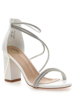 Sandali bianchi con tacco e strass 237-LE HAVRE PARIS Best