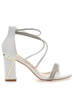 Sandali bianchi con tacco e strass 237-LE HAVRE PARIS Best