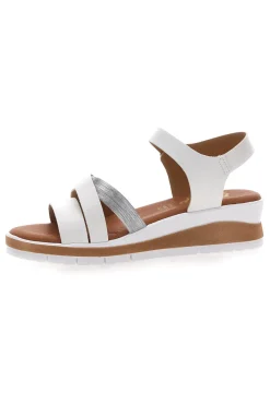 Sandali bianchi con zeppa 401-BIO UP