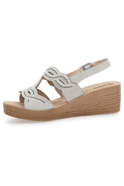 Sandali Bianchi con zeppa decorati 14 GO-INBLU Best