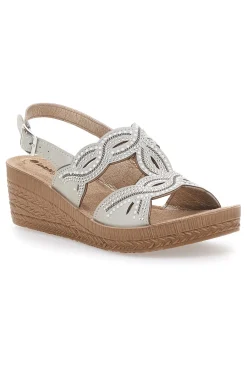 Sandali Bianchi con zeppa decorati 14 GO-INBLU Best