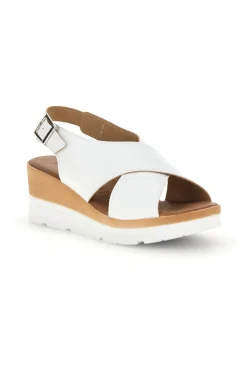 Sandali bianchi con zeppa e fasce incrociate 1107704-PLOCADI Best