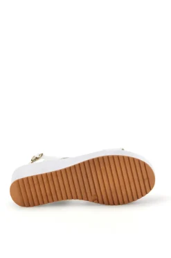 Sandali bianchi con zeppa e forme geometriche 363033-PLOCADI Clearance
