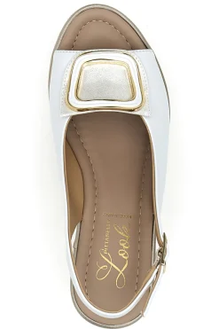 Sandali bianchi con zeppa e maxi fibbia MK3197352-PITTARELLO LOOK Clearance