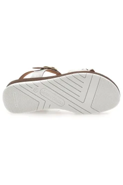 Sandali bianchi con zeppa traforati 7194P-LINEA COMODA Discount