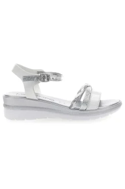 Sandali Bianchi e Argento con Platform 2495-MIO TEMPO New