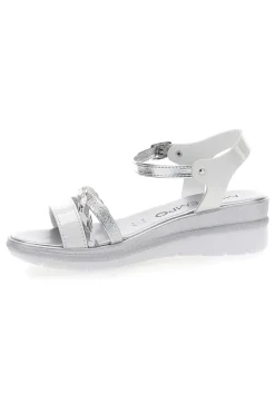 Sandali Bianchi e Argento con Platform 2495-MIO TEMPO New