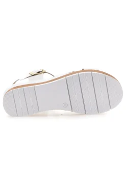 Sandali bianchi e argento con plantare comfort 402-BIO UP Best