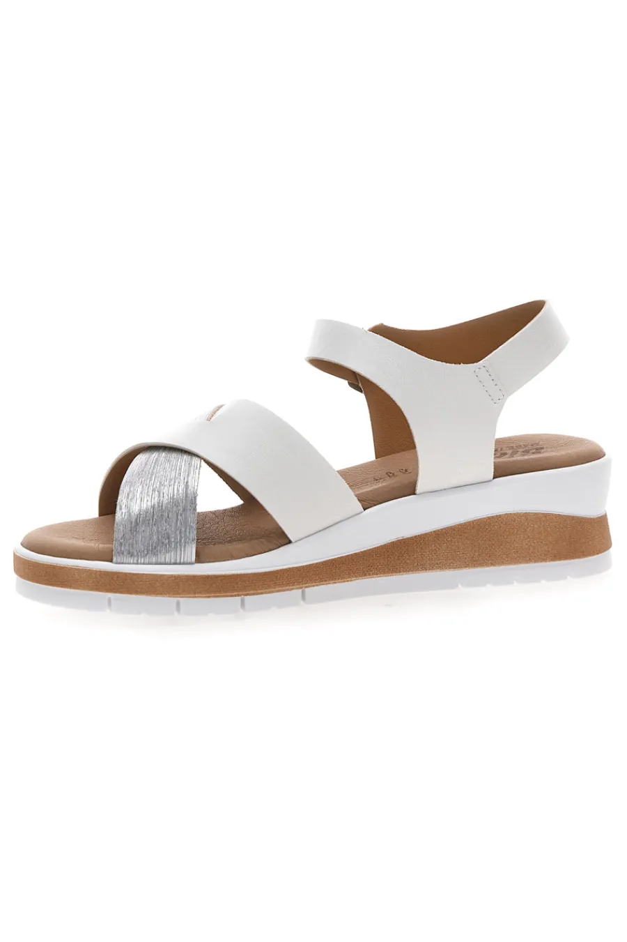 Sandali bianchi e argento con plantare comfort 402-BIO UP Best