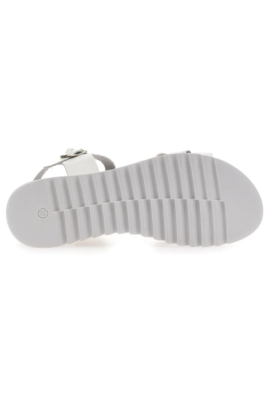 Sandali Bianchi e Argento con Fasce Incrociate e Cinturino 003-PLOCADI New