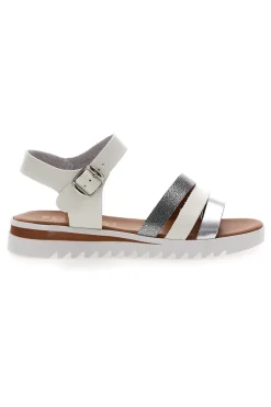 Sandali Bianchi e Argento con Cinturino 005-PLOCADI Clearance